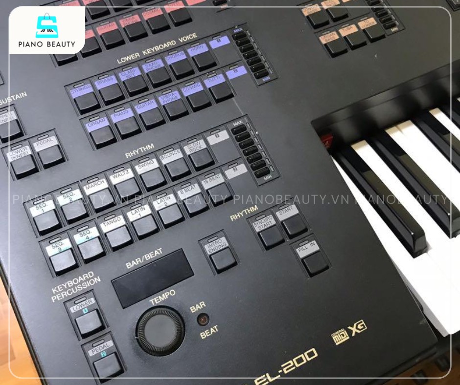 Đàn 2 tầng Electone Yamaha EL200 với các nút tính năng được sắp xếp trực quan và khoa học