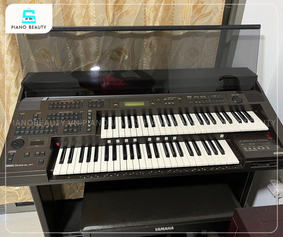 Đàn 2 tầng Electone Yamaha EL37 trang bị hai tầng bàn phím, mỗi tầng bao gồm 49 phím, tổng cộng 98 phím