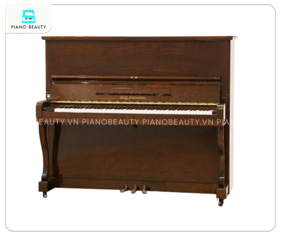 Đàn Piano Ballindamm B130 nổi bật với thiết kế chân cong đầy tinh xảo và sang trọng