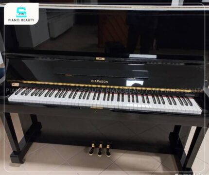 Đàn Piano Diapason 125A sở hữu kiểu dáng tinh tế với màu đen sang trọng