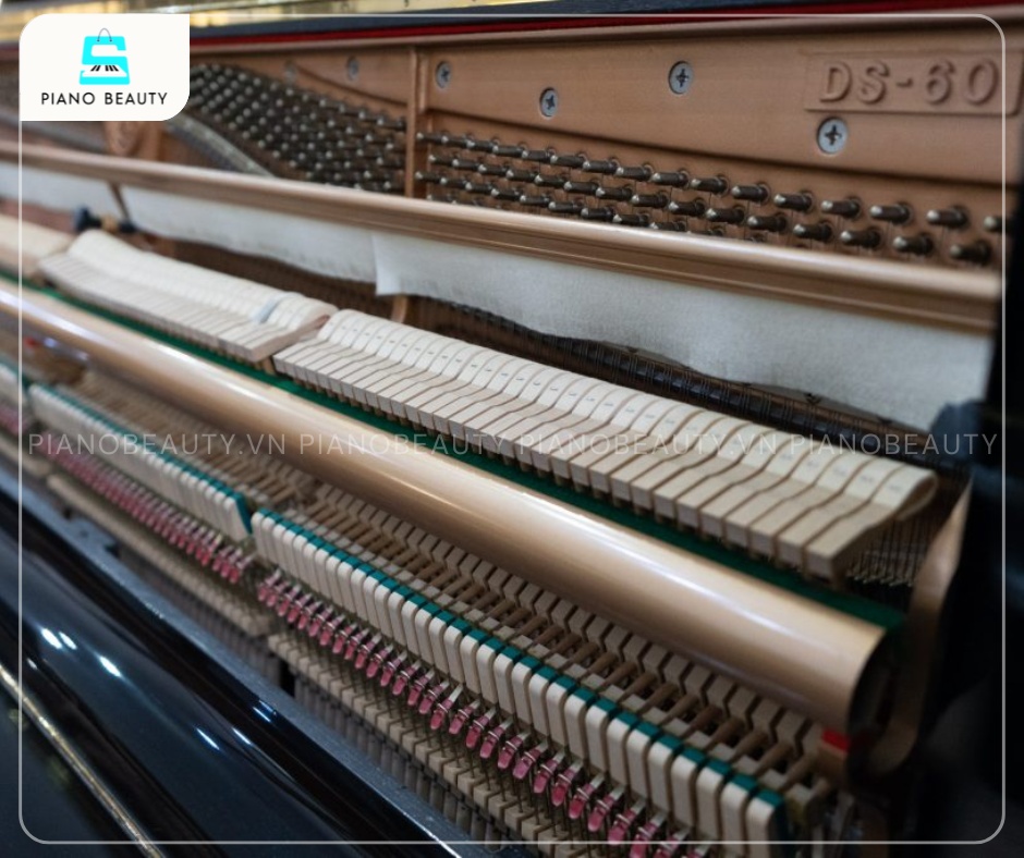 Đàn Piano Kawai DS60 có bộ khung đàn vững chắc và hệ thống búa đàn được bọc nỉ một cách tỉ mỉ