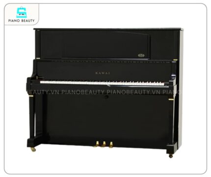 Đàn Piano Kawai K71 được hoàn thiện với lớp vỏ gỗ Ebony Polish