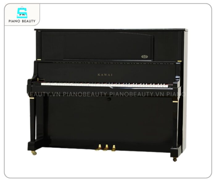 Đàn Piano Kawai K71 được hoàn thiện với lớp vỏ gỗ Ebony Polish