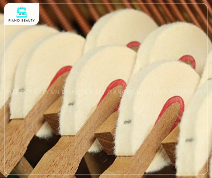 Đàn Piano Kawai KL68W có búa đàn làm từ gỗ gụ bọc nỉ
