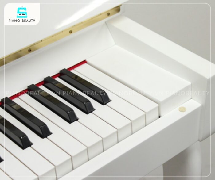 Đàn Piano Yamaha MC202 có bàn phím sử dụng công nghệ Acrypet cho phím trắng và phenol cho phím đen