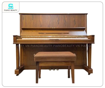 Đàn Piano Yamaha W105 nổi bật với đường vân gỗ tự nhiên được phô diễn rõ nét