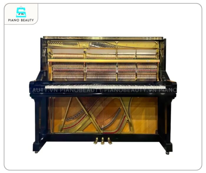 Đàn Piano Yamaha YU3 có bảng cộng hưởng, được chế tác từ gỗ Sitka Spruce nguyên khối