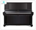 Đàn Piano Yamaha YUA với lớp hoàn thiện màu đen bóng sang trọng và những đường nét được chăm chút tỉ mỉ