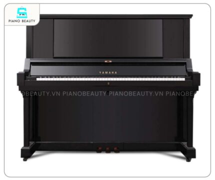 Đàn Piano Yamaha YUA với lớp hoàn thiện màu đen bóng sang trọng và những đường nét được chăm chút tỉ mỉ