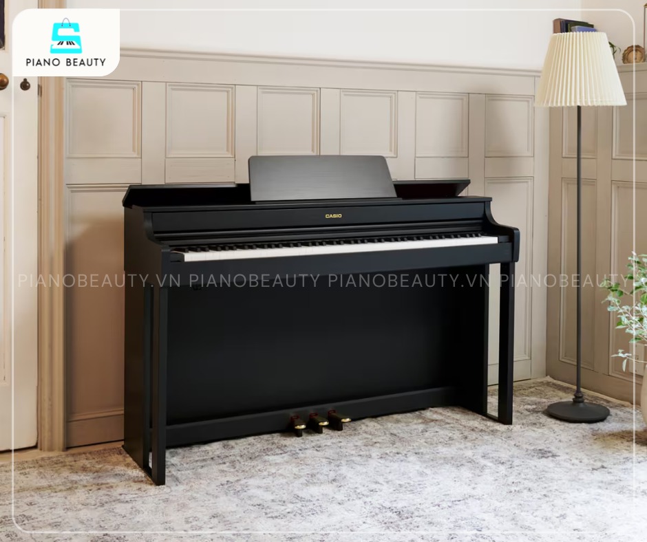 Piano điện Casio AP33 có thiết kế gọn nhẹ, hiện đại