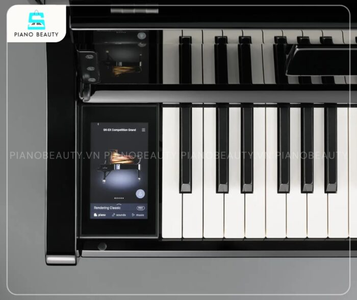 Piano Điện Kawai CA901 R trang bị màn hình cảm ứng LCD 5 inch sắc nét, được tích hợp một cách tinh tế