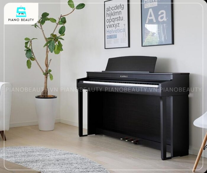 Piano Điện Kawai CN301 R có lớp vỏ ngoài của đàn được chế tác từ gỗ chất lượng cao